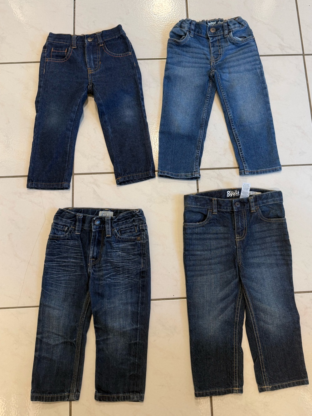 Toddler Boys Blue Name Brand Denim Jeans Bundle - Four Pairs
